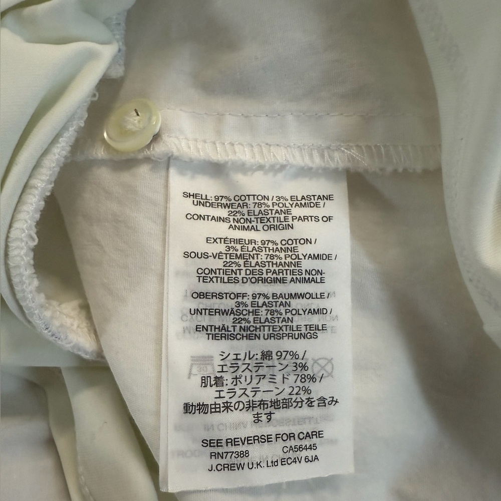 J. Crew Women’s Size 2 White Stretch Perfect Bodysuit Shirt - Picture 9 of 9